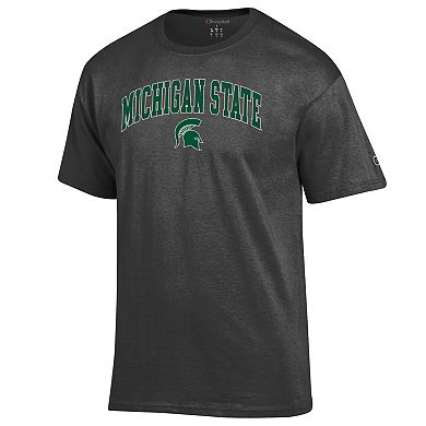 Men's Champion Heather Charcoal Michigan State Spartans Arch Over Logo T-Shirt