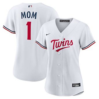 Women's Nike White Minnesota Twins #1 Mom Home Replica Jersey