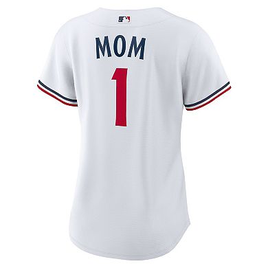 Women's Nike White Minnesota Twins #1 Mom Home Replica Jersey