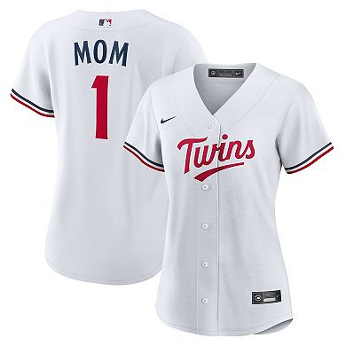 Women's Nike White Minnesota Twins #1 Mom Home Replica Jersey