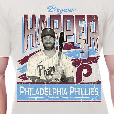 Men's New Era Bryce Harper Cream Philadelphia Phillies Batter Up T-Shirt