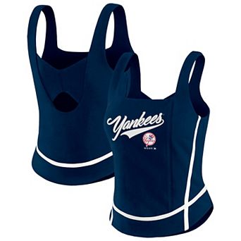 Women's WEAR by Erin Andrews Navy New York Yankees Square Neck Tank Top