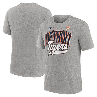 Men's Nike Heather Gray Detroit Tigers Cooperstown Collection Retro Tri-Blend T-Shirt
