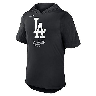 Men's Nike Black Los Angeles Dodgers Tri-Blend Hoodie T-Shirt