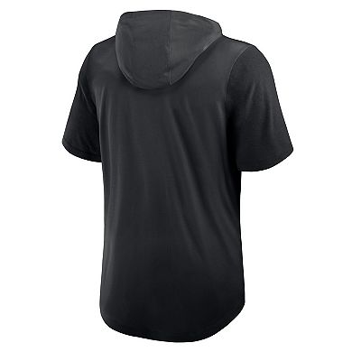 Men's Nike Black Los Angeles Dodgers Tri-Blend Hoodie T-Shirt