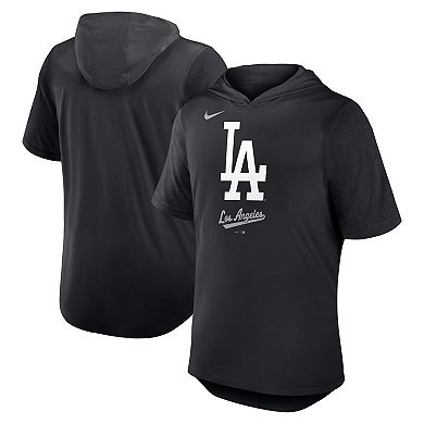 Men's Nike Black Los Angeles Dodgers Tri-Blend Hoodie T-Shirt