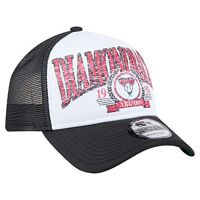 Men's New Era Black Arizona Diamondbacks Distressed 9FORTY A-Frame Adjustable Trucker Hat