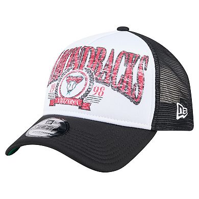 Men's New Era Black Arizona Diamondbacks Distressed 9FORTY A-Frame Adjustable Trucker Hat
