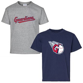 Youth Soft as a Grape Navy/Heather Gray Cleveland Guardians Two-Pack T-Shirt Set