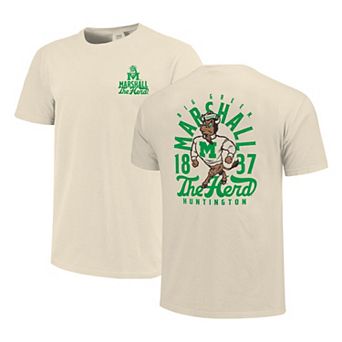 Men's Cream Marshall Thundering Herd Comfort Colors Mascot Overlay T-Shirt