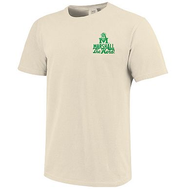 Men's Cream Marshall Thundering Herd Comfort Colors Mascot Overlay T-Shirt