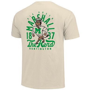 Men's Cream Marshall Thundering Herd Comfort Colors Mascot Overlay T-Shirt