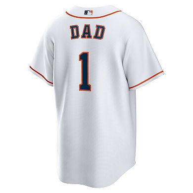 Men's Nike White Houston Astros #1 Dad Home Replica Jersey