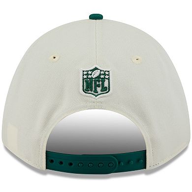 Men's New Era Cream/Green New York Jets 2025 NFL Draft 9FORTY A-Frame M-Crown Adjustable Hat