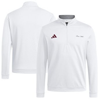 Men's adidas White Texas A&M Aggies Elevated Quarter-Zip Jacket
