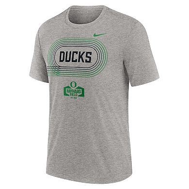 Men's Nike Heather Gray Oregon Ducks Campus Local Tri-Blend T-Shirt