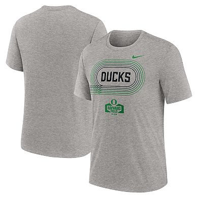 Men's Nike Heather Gray Oregon Ducks Campus Local Tri-Blend T-Shirt