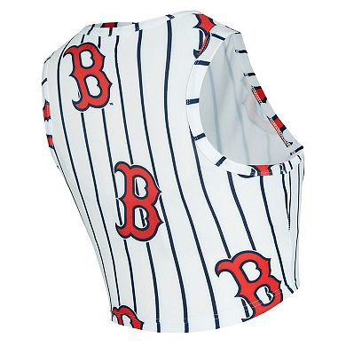 Women's Concepts Sport White Boston Red Sox Pinstripe Record Tank & Short Set