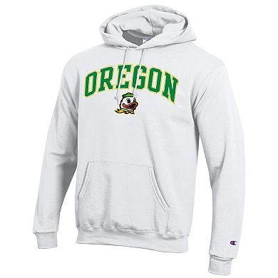 Men's Champion White Oregon Ducks Arch Over Logo Pullover Hoodie
