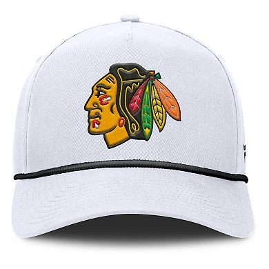 Men's Fanatics White Chicago Blackhawks Rope A-Frame Adjustable Hat