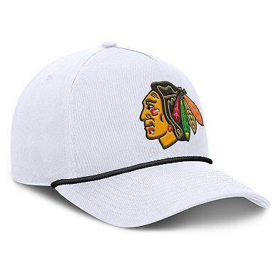 Men's Fanatics White Chicago Blackhawks Rope A-Frame Adjustable Hat
