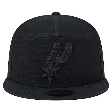 Men's New Era Black San Antonio Spurs Adventure Canvas Split Panel 9FIFTY Snapback Hat
