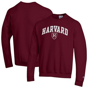 Men's Champion Crimson Harvard Crimson Arch Over Logo Pullover Sweatshirt