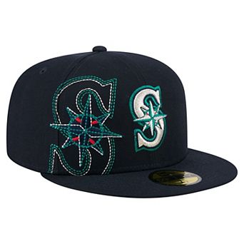 Men's New Era Navy Seattle Mariners Yarn Stitch 59FIFTY Fitted Hat