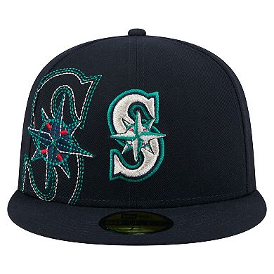 Men's New Era Navy Seattle Mariners Yarn Stitch 59FIFTY Fitted Hat