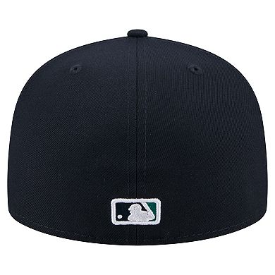 Men's New Era Navy Seattle Mariners Yarn Stitch 59FIFTY Fitted Hat