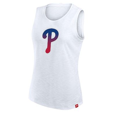 Women's Fanatics White Philadelphia Phillies Activate Slub Tank Top
