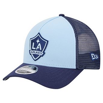 Men's New Era Light Blue LA Galaxy Color Pack 9FORTY A-Frame Adjustable Trucker Hat
