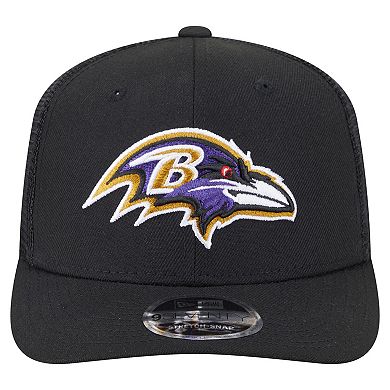 Men's New Era Black Baltimore Ravens Main Trucker 9SEVENTY Stretch-Snap Hat