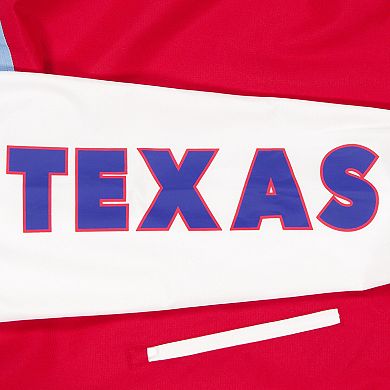 Men's�New Era Red/Light Blue Texas Rangers Color Block Full-Zip Hoodie Windbreaker