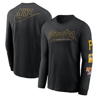 Men's Nike Black Pittsburgh Pirates Cooperstown Collection Knockout Long Sleeve T-Shirt