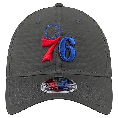Men's New Era Charcoal Philadelphia 76ers Active Ripstop 9TWENTY Adjustable Hat