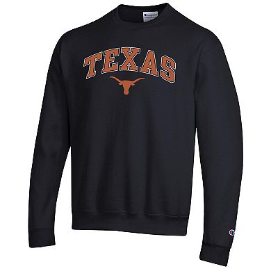 Men's Champion Black Texas Longhorns Arch Over Logo Pullover Sweatshirt