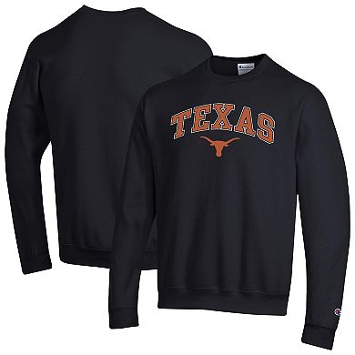 Men's Champion Black Texas Longhorns Arch Over Logo Pullover Sweatshirt