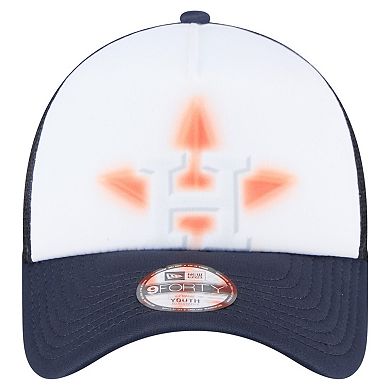 Toddler New Era White/Navy Houston Astros Painted A-Frame 9FORTY Trucker Adjustable Hat