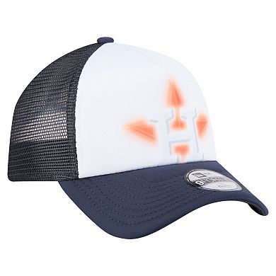 Toddler New Era White/Navy Houston Astros Painted A-Frame 9FORTY Trucker Adjustable Hat