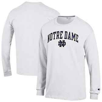 Men's Champion White Notre Dame Fighting Irish Arch Over Logo Long Sleeve T-Shirt