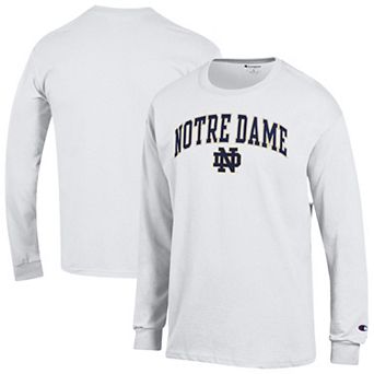 Men's Champion White Notre Dame Fighting Irish Arch Over Logo Long Sleeve T-Shirt