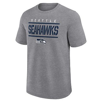 Men's Fanatics Heather Gray Seattle Seahawks Big & Tall Top Notch T-Shirt