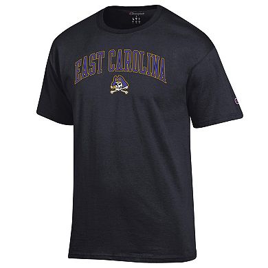 Men's Champion Black ECU Pirates Arch Over Logo T-Shirt