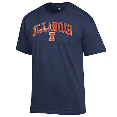 Men's Champion Navy Illinois Fighting Illini Arch Over Logo T-Shirt