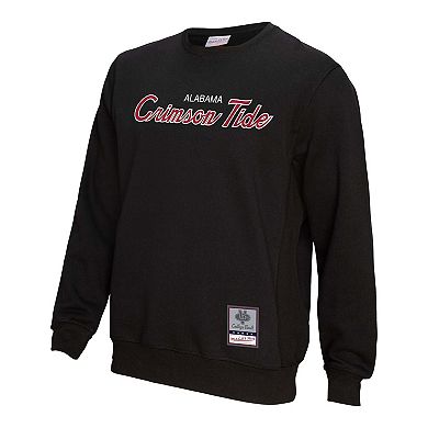 Men's Mitchell & Ness Black Alabama Crimson Tide Elite Script Pullover Sweatshirt