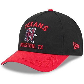 Men's New Era Black/Red Houston Texans 2025 NFL Draft 9FORTY A-Frame M-Crown Adjustable Hat