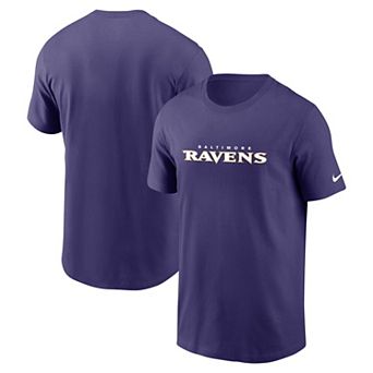 Men's Nike Purple Baltimore Ravens Team Wordmark Essential T-Shirt
