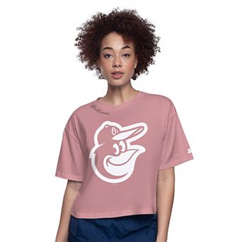 Women's Starter Pink Baltimore Orioles Play the Ball Boxy Cropped T-Shirt