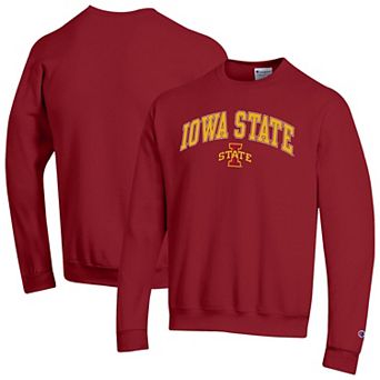 Men's Champion Cardinal Iowa State Cyclones Arch Over Logo Pullover Sweatshirt